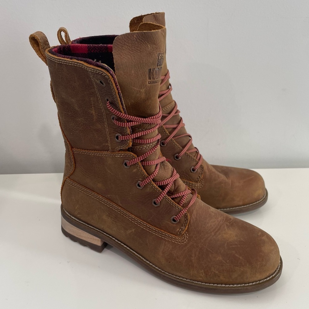 Kodiak Women's Coverdale Plaid Waterproof Lace Up Leather Boots Size 8